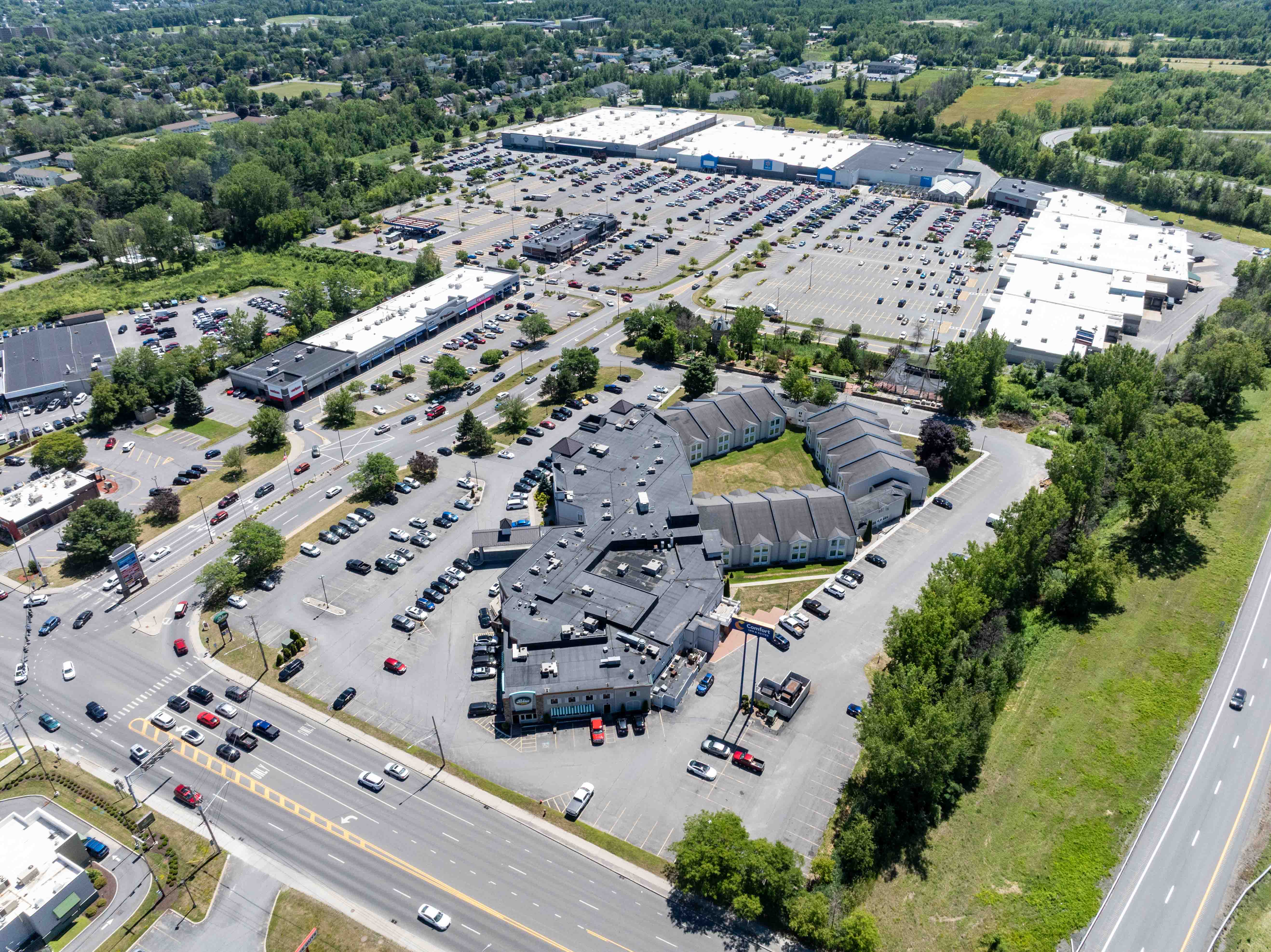 Commercial Property - Shopping Center Plattsburg NY commercial property shopping center-aerial photograph - plattsburg-ny